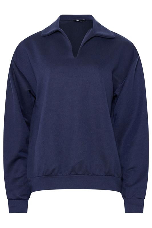 LTS Tall Women's Navy Blue Collared Sweatshirt | Long Tall Sally 5