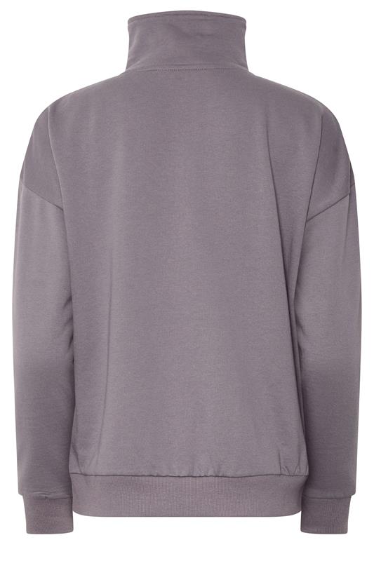 PixieGirl Petite Women's Lilac Purple Funnel Neck Half Zip Sweatshirt | PixieGirl  6