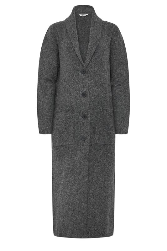 LTS Tall Grey Button Knitted Coatigan | Long Tall Sally 5