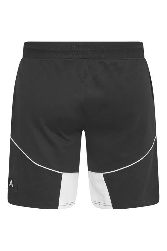 STUDIO A Big & Tall Black Pocket Detail Jogger Shorts 6