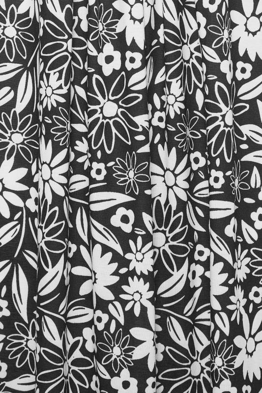 YOURS Plus Size Black Floral Print Wrap Midi Dress | Yours Clothing 5
