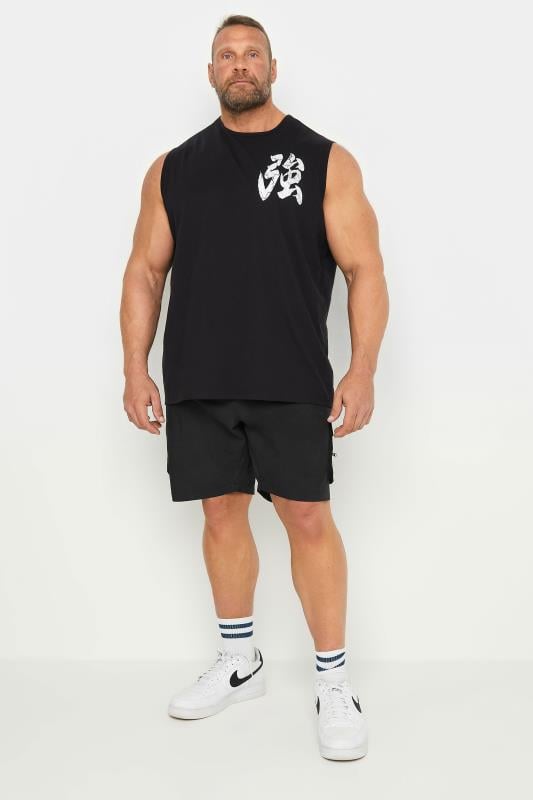 BadRhino Big & Tall Black Crinkle Nylon Cargo Shorts | BadRhino 1