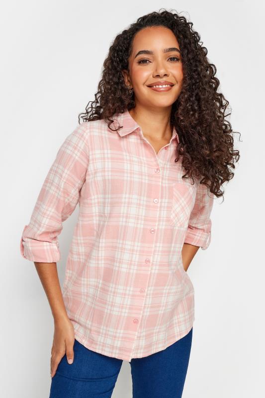 Women's  M&Co Pink Check Print Boyfriend Shirt