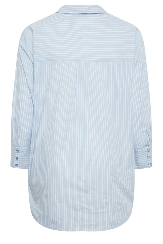 LIMITED COLLECTION Plus Size Blue & White Striped Shirt | Yours Clothing 8