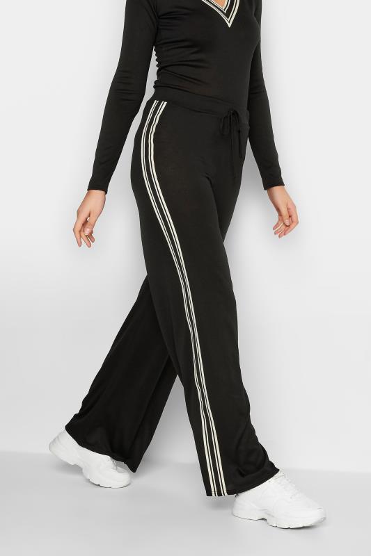 LTS Tall Women's Black Wide Leg Stripe Trousers | Long Tall Sally 1