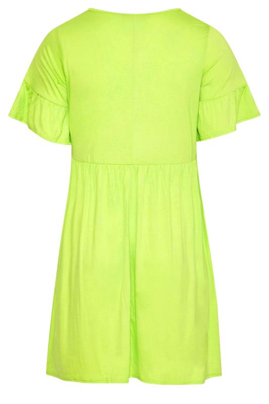 Curve Lime Green Smock Tunic Dress 7