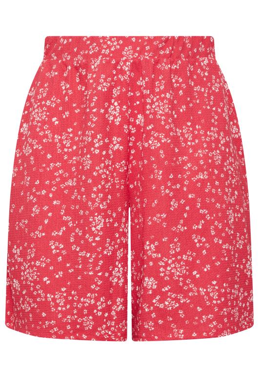 YOURS Plus Size Pink Ditsy Print Pull On Shorts | Yours Clothing