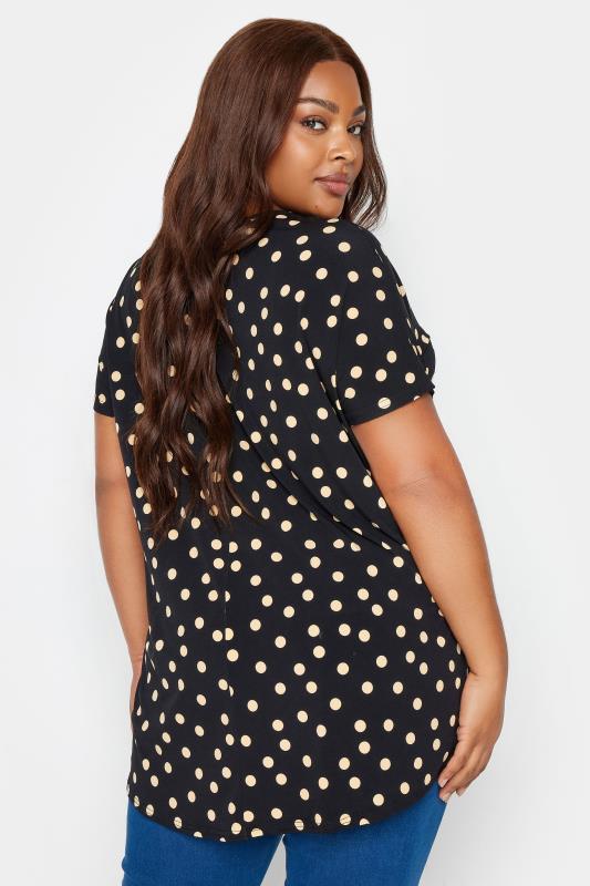 YOURS Plus Size Black Polka Dot Print Top | Yours Clothing 4