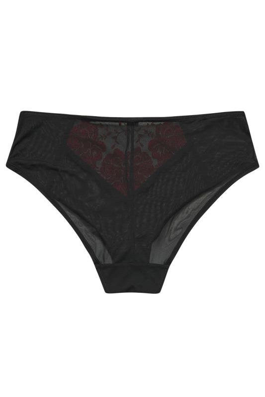 YOURS Plus Size Red Hallie Embroidered Brief | Yours Clothing 8