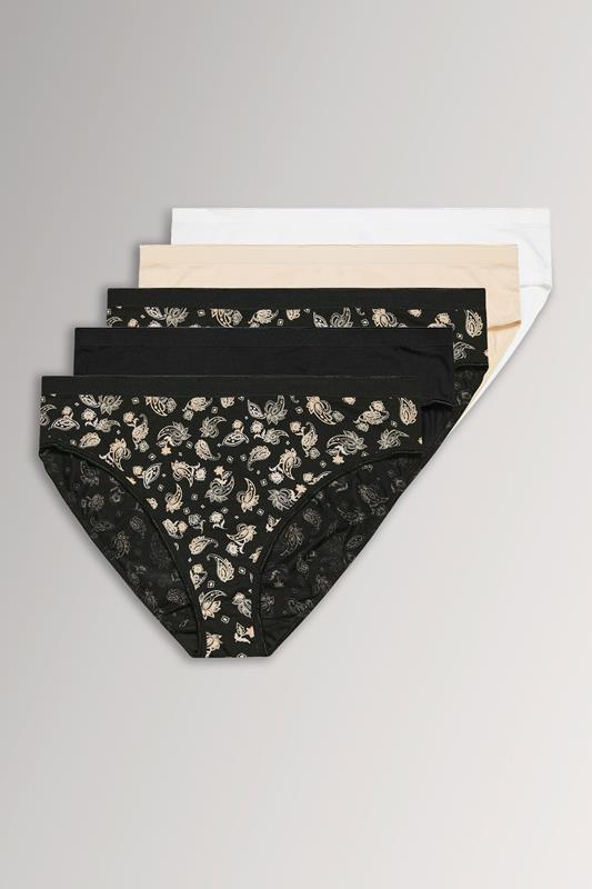  YOURSET 5 PACK Curve Natural Brown Paisley Print Briefs