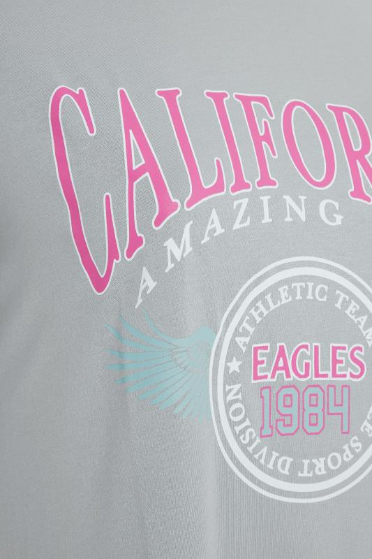 Grey Short Sleeve 'California' Slogan Print T-Shirt_S.jpg