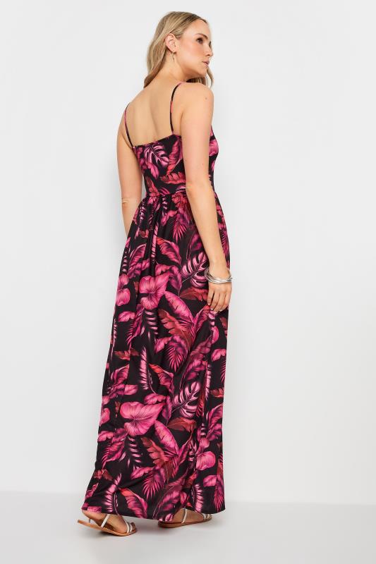 LTS Tall Women's Black & Pink Tropical Print Maxi Dress | Long Tall Sally 4