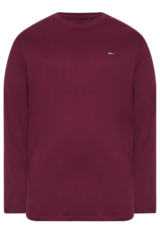  BadRhino Big & Tall T-shirt extra long rouge bordeaux à manches longues