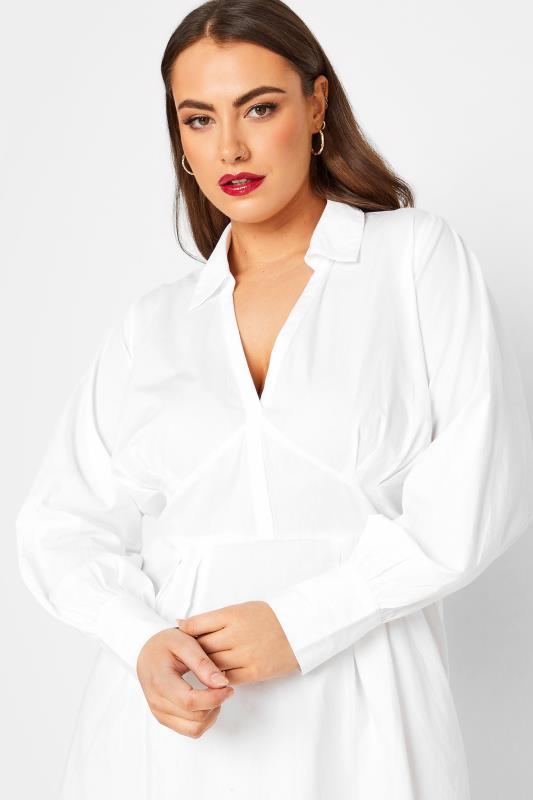 LIMITED COLLECTION Plus Size White Corset Shirt | Yours Clothing 5