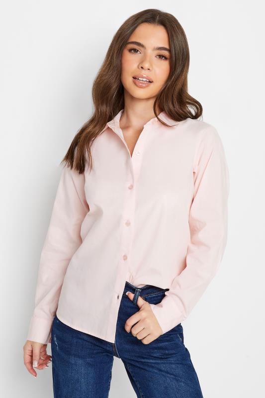 Petite Blush Pink Fitted Cotton Shirt | PixieGirl 1