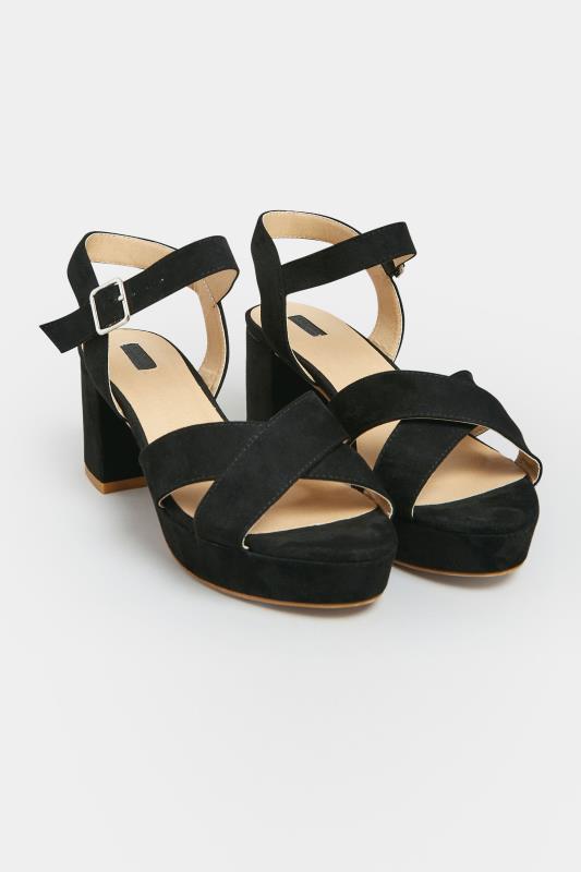 Black Faux Suede Platform Heels In Wide E Fit & Extra Wide EEE Fit | Yours Clothing 2