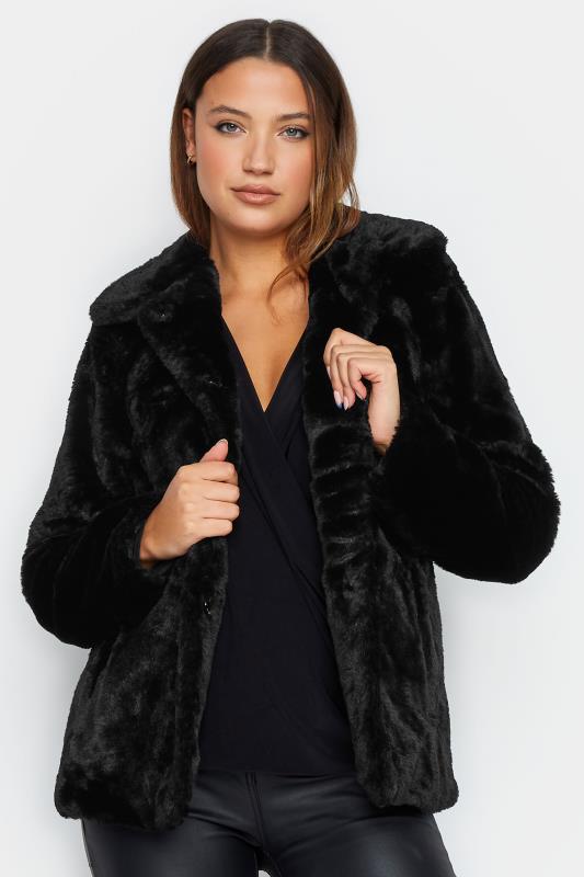 Tall  LTS Tall Black Faux Fur Coat
