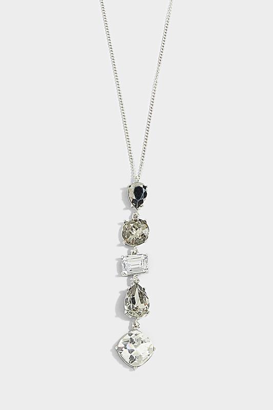 Silver Tone Multi Gemstone Long Necklace | Yours Clothing 4