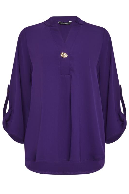 M&Co Purple Statement Button Tab Sleeve Shirt | M&Co 7
