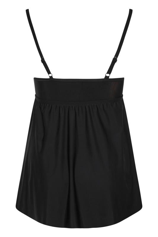 Plus Size Black Mesh Panel Tummy Control Swim Dress | Yours Clothing 11