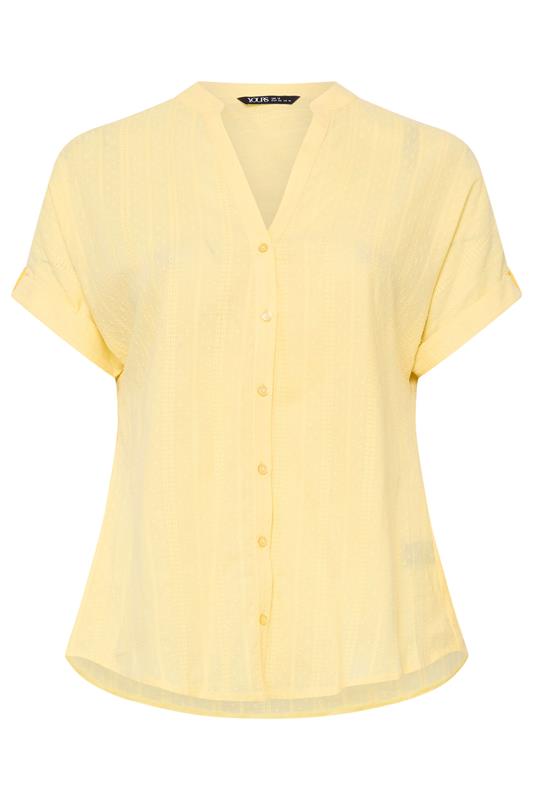 YOURS Plus Size Yellow Dobby Textured Blouse | Yours Clothing 5