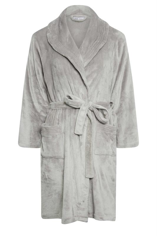 YOURS Plus Size Grey Essential Shawl Dressing Gown | Yours Clothing  6
