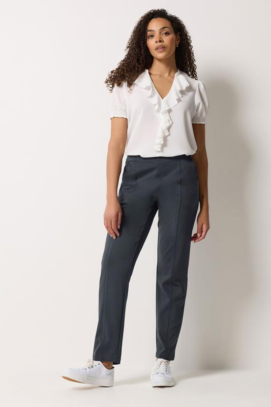 M&Co Grey Ponte Seam Detail Trousers | M&Co 1