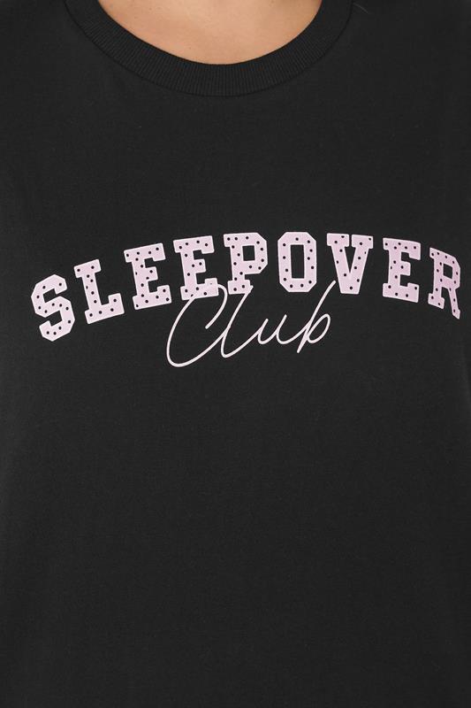 YOURS Plus Size Black 'Sleepover Club' Sleep Top | Yours Clothing 7