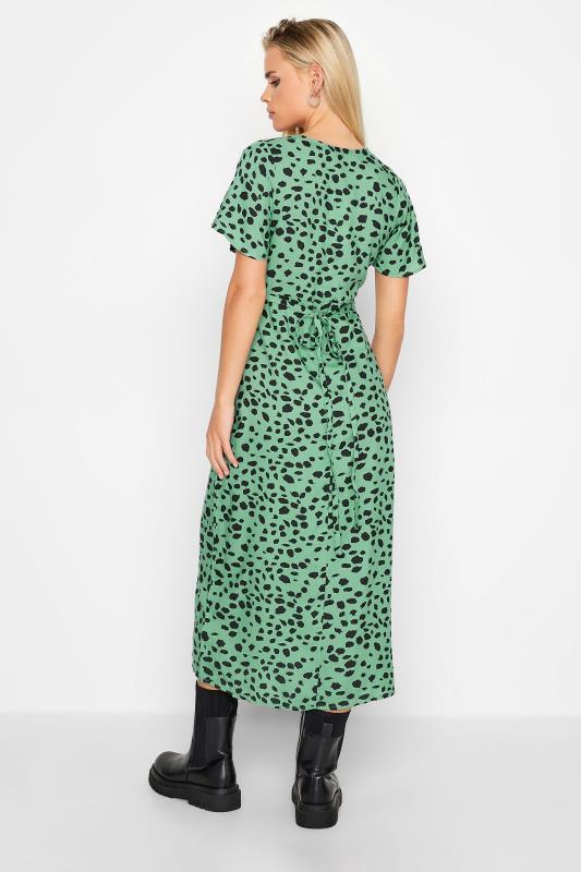 Petite Green Dalmatian Print Tea Dress | PixieGirl 3