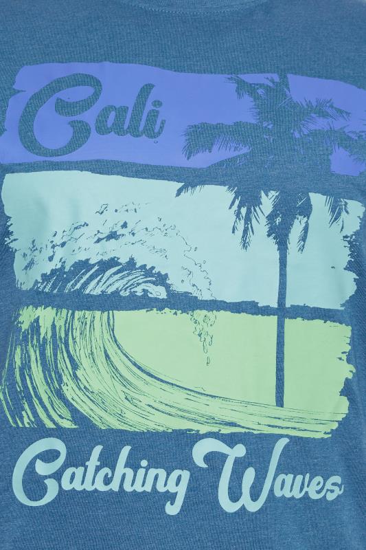 KAM Big & Tall Blue 'California' Printed Vest Top | BadRhino 2