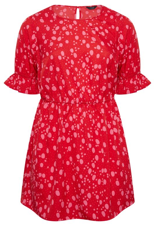 YOURS Plus Size Red Polka Dot Print Blouse | Yours Clothing 6