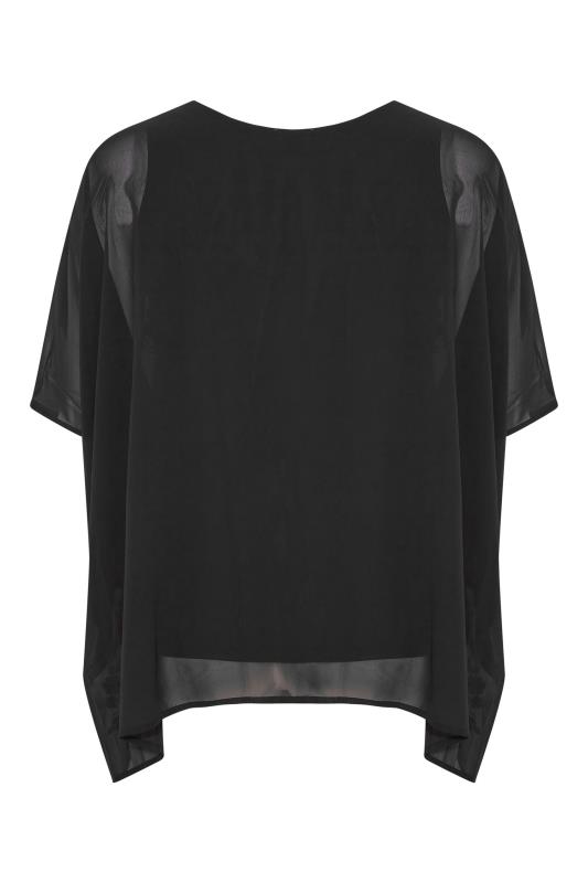 YOURS LONDON Curve Black Embroidered Floral Cape Top_Y.jpg