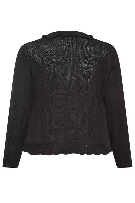 YOURS Plus Size Black Frill Tie Cardigan | Yours Clothing 7