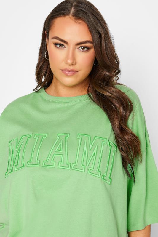 YOURS Plus Size Curve Green 'Miami' Tunic T-Shirt | Yours Clothing  4