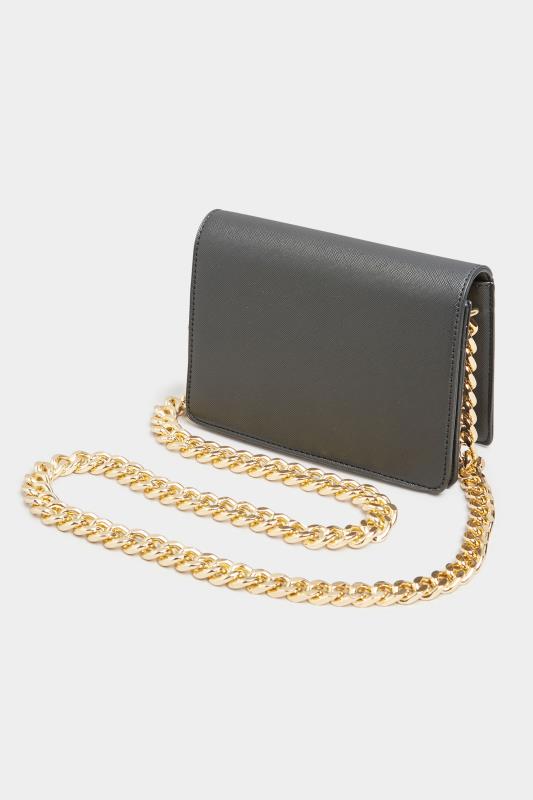 Plus Size Black Chunky Chain Crossbody Bag | Yours Clothing 4