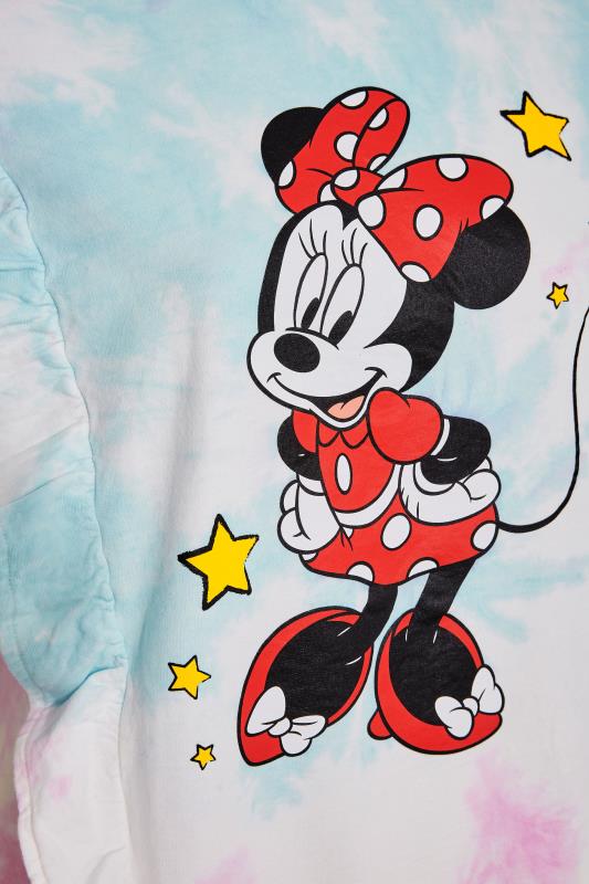 DISNEY Plus Size White Tie Dye Minnie Mouse Ruffle Sweatshirt | Yours Clothing 5