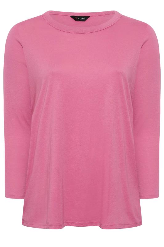 Plus Size Pink Long Sleeve T-Shirt | Yours Clothing 5
