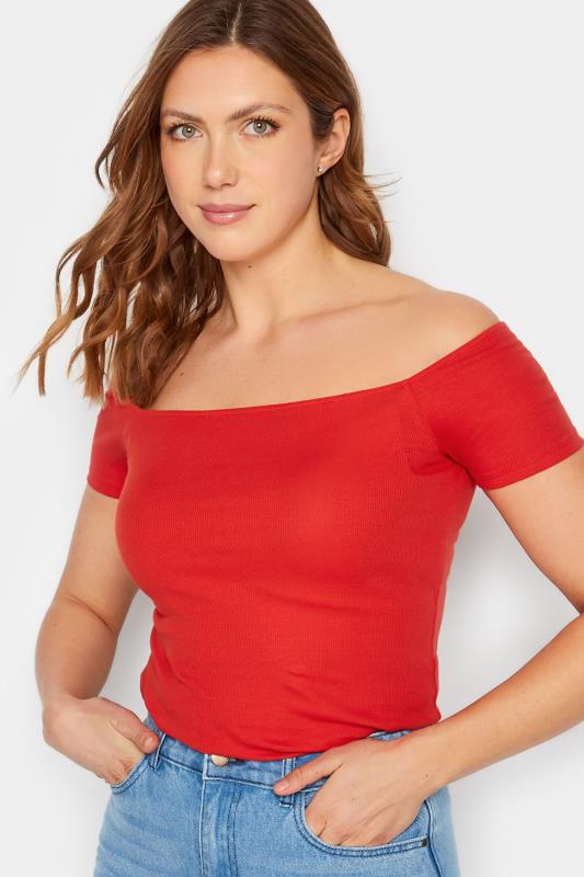 LTS Tall Women's Red Bardot Short Sleeve Top | Long Tall Sally 1