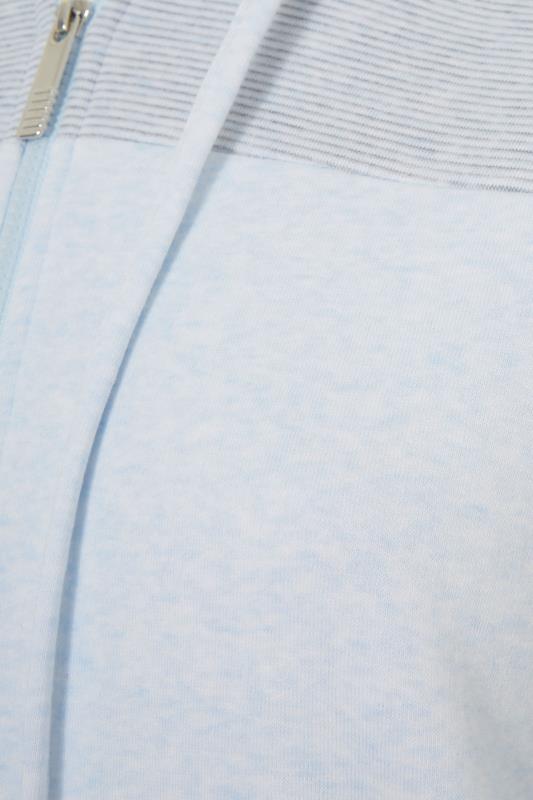 Curve Light Blue Brushed Soft Touch Marl Colour Block Zip Through Hoodie_S.jpg