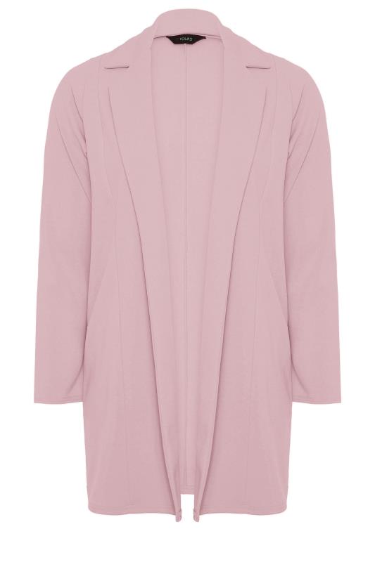 YOURS Curve Plus Size Dusky Pink Longline Blazer | Yours Clothing  8