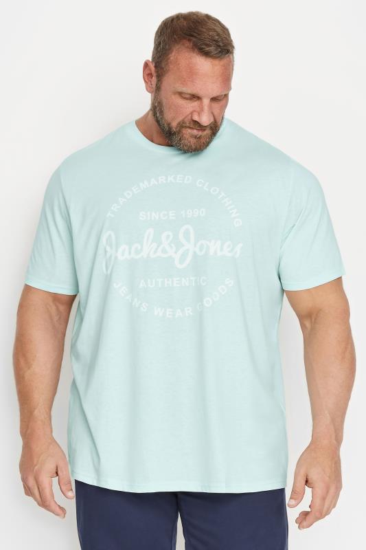 JACK & JONES Big & Tall Turquoise Green Short Sleeve T-Shirt | BadRhino 1
