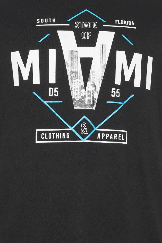 D555 Big & Tall Black 'State of Miami' T-Shirt | BadRhino 4