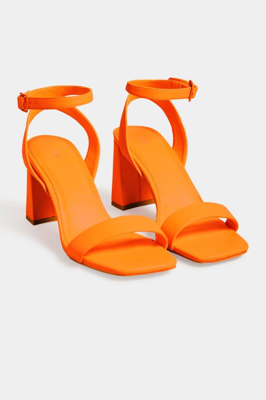 LTS Orange Block Heel Sandal in Standard Fit | Long Tall Sally 2