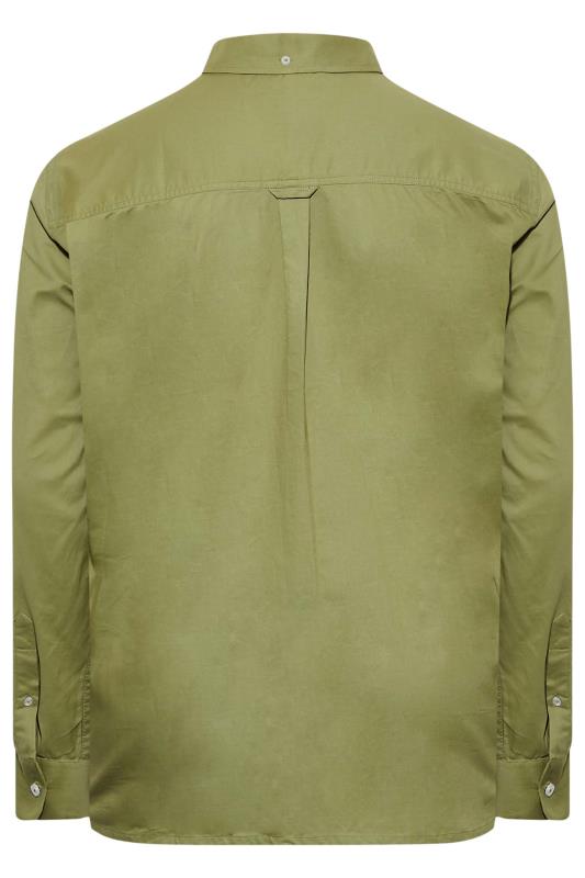 BadRhino Big & Tall Sage Green Long Sleeve Oxford Shirt | BadRhino 4