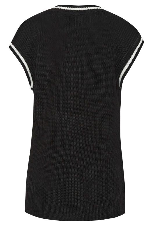 LTS Tall Women's Black Contrast Stripe Knitted Vest Top  | Long Tall Sally 6