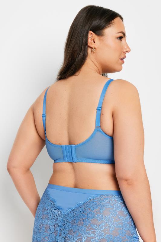 YOURS Plus Size Light Blue Lace Non-Padded Underwired Bra | Yours Clothing 3