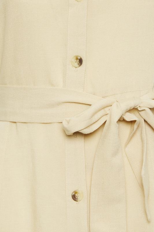 PixieGirl Stone Brown Linen Blend Button Through Dress | PixieGirl 6
