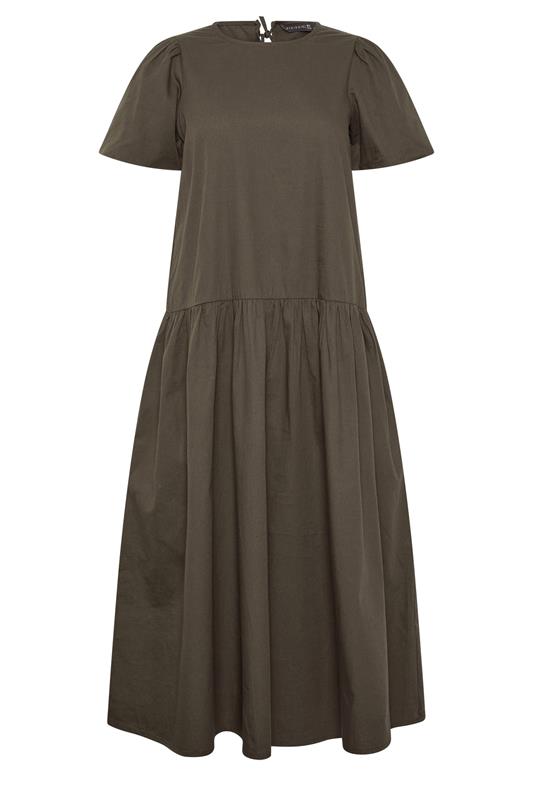 PixieGirl Petite Women's Chocolate Brown Cotton Poplin Maxi Dress | PixieGirl 5