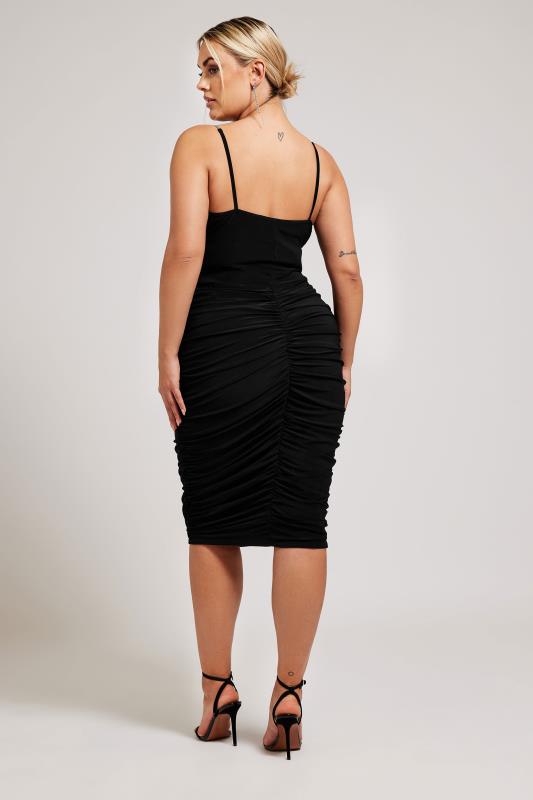 YOURS LONDON Plus Size Black Diamante Strap Dress | Yours Clothing 3
