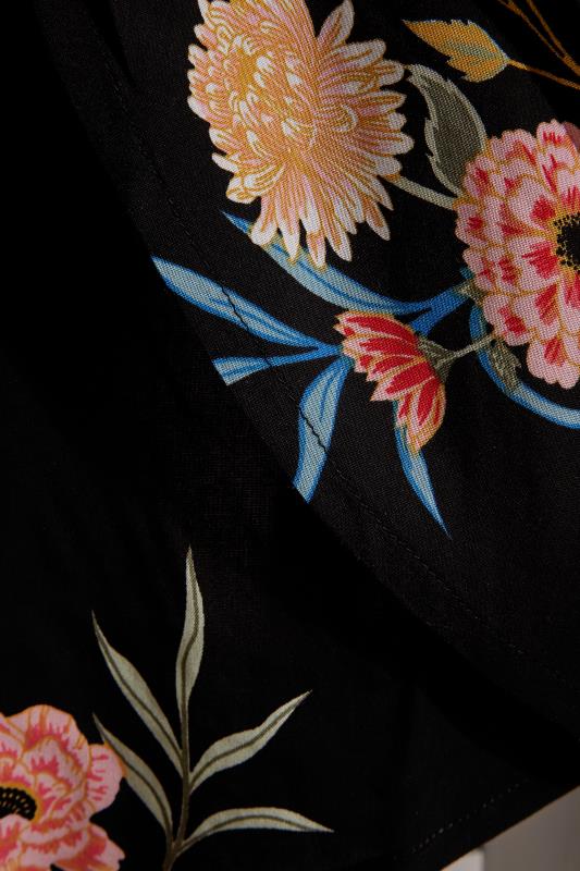 Curve Black Floral Shirred Waist Maxi Skirt_Z.jpg